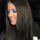 Even good girls get the blues: Here’s the finished look.